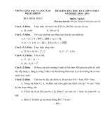 Đề thi HKI Toán 6 của Huyện bạch Thông