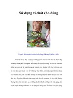 Sử dụng vi chất cho đúng