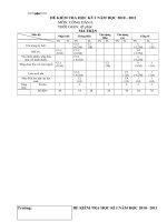 Đề kiểm tra học kì CDCD 6 , hay! (có ma trận chi tiết)