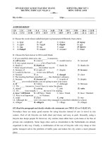 ĐÁP ÁN ĐỀ ANH 10(New)