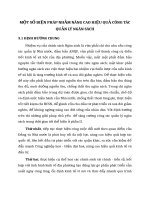 MỘT SỐ BIỆN PHÁP NHẰM NÂNG CAO HIỆU QUẢ CÔNG TÁC QUẢN LÝ NGÂN SÁCH