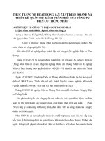 THỰC TRẠNG VỀ HOẠT ĐỘNG SẢN XUẤT KINH DOANH VÀ THIẾT KẾ  QUẢN TRỊ  KÊNH PHÂN PHỐI CỦA CÔNG TY ĐIỆN CƠ THỐNG NHẤT