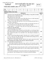 ĐÁP ÁN SINH HỌC 11 - ĐỀ 2