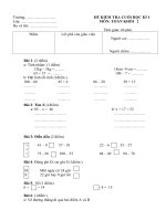 đề kiểm tra toán học kỳ 1