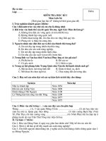 KIỂM TRA HỌC KÌ I MÔN LỊCH SỬ 7 CHUẨN