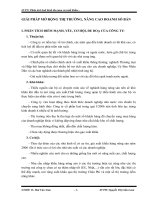 GIẢI PHÁP MỞ RỘNG THỊ TRƯỜNG, NÂNG CAO DOANH SỐ BÁN