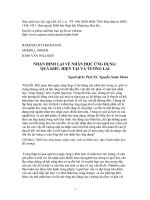 NHẬN ĐỊNH LẠI VỀ NHÂN HỌC ỨNG DỤNG: QUÁ KHỨ, HIỆN TẠI VÀ TƯƠNG LAI