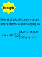 Trường hợp bằng nhau thứ nhất của tam giác (C.C.C)