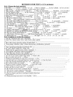 English 7- Revision for Test 2