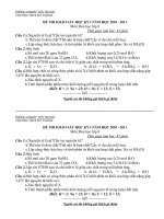 ĐỀ THI HỌC KỲ I HÓA 8 CÓ ĐÁP ÁN