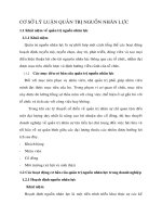 CƠ SỞ LÝ LUẬN QUẢN TRỊ NGUỒN NHÂN LỰC