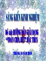 Giải Toán dạng Chia hết Bậc THCS