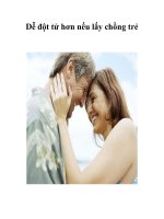 Dễ đột tử hơn nếu lấy chồng trẻ