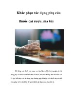 Khắc phục tác dụng phụ của thuốc cai rượu, ma túy