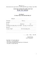 Mẫu đơn đăng ký x ây dựng vùng an toàn dịch bệnh động vật