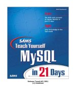Sam's teach yourself MySQL in 21 days 