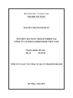 Tổ chức kế toán trách nhiệm tại công ty cổ phần greenfeed việt nam 