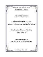 Giải pháp đẩy mạnh hoạt động m&a ở việt nam 