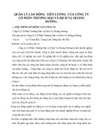 QUẢN LÝ LAO ĐỘNG  TIỀN LƯƠNG  CỦA CÔNG TY CỔ PHẦN THƯƠNG MẠI VÀ DỊCH VỤ HOÀNG DƯƠNG
