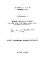 Mở rộng tín dụng doanh nghiệp tại ngân hàng nông nghiệp và phát triển nông thôn tỉnh đắk lắk 