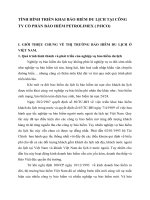 TÌNH HÌNH TRIỂN KHAI BẢO HIỂM DU LỊCH TẠI CÔNG TY CỔ PHẦN BẢO HIỂM PETROLIMEX