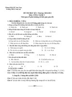 ĐỀ THI CÔNG NGHỆ 9 -HKI