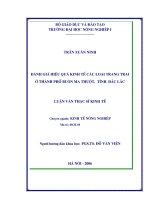 Luận văn đánh giá hiệu quả kinh tế các loại trang trại ở thành phố buôn ma thuột, tỉnh đắc lắc 