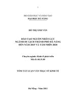 Đào tạo nguồn nhân lực ngành du lịch thành phố đà nẵng đến năm 2015 và tầm nhìn 2020 
