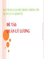 BÀI THẢO LUẬN HỆ THỐNG THÔNG TIN QUẢN LÝ VÀ KINH TẾ QUẢN lý LƯƠNG 