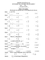 ĐỀ THI HỌC KI I MÔN TOÁN CHUAN