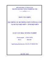 Luận văn đặc điểm các hệ thống chăn nuôi gia cầm tại huyện điện biên tỉnh điện biên 