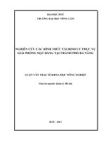 Nghiên cứu các hình thức tái định cư phục vụ giải phóng mặt bằng tại thành phố đà nẵng