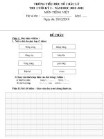 Bài soạn de thi toan lop 1