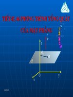 Gián án Tiết 45 - 46: Phương trình tổng quát của mặt phẳng