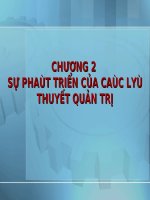 SỰ PHÁT TRIỂN CỦA CÁC LÝ THUYẾT QUẢN TRỊ