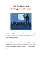 Kinh tế thời kỳ suy thoái Hội đồng quản trị có thể làm gì?