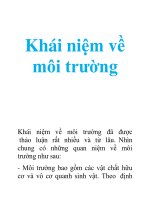 Khái niệm về môi trường