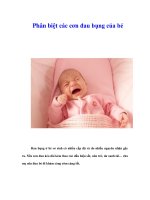 Phân biệt các cơn đau bụng của bé
