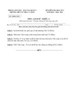 Đề kiểm tra học kỳ I Lịch sử (2010-2011)