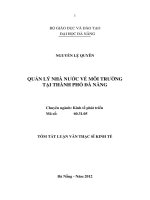 Quản lý nhà nước về môi trường tại thành phố đà nẵng 