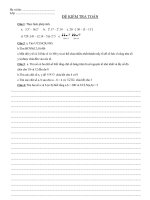 ĐỀ KIỂM TRA SỐ HỌC 6(HS KHÁ GIỎI)