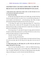 GIẢI PHÁP NÂNG CAO CHẤT LƯỢNG CHO VAY ĐỐI VỚI HỘ SẢN XUẤT TẠI CHI NHÁNH NHNO&PTNT HÀ GIANG