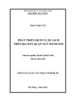 Phát triển dịch vụ du lịch trên địa bàn quận ngũ hành sơn 