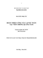 Hoàn thiện công tác lập dự toán tại viễn thông quảng nam