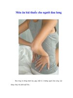 Món ăn bài thuốc cho người đau lưng