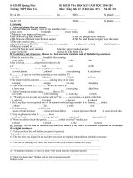 Bài giảng Đề thi - Đáp án Tiếng Anh 12 HK12010-2011