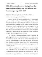 Phân tích tình hình doanh thu và chi phí hoạt động kinh doanh bảo hiểm của công ty cổ phần bảo hiểm Petrolimex giai đoạn 2003