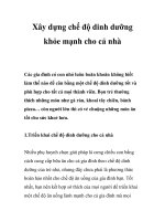 Xây dựng chế độ dinh dưỡng khỏe mạnh cho cả nhà