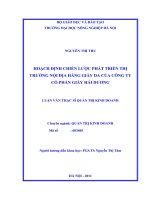 Luận văn hoạch định chiến lược phát triển thị trường nội địa hàng giầy da của công ty cổ phần giầy hải dương 