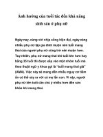 Ảnh hưởng của tuổi tác đến khả năng sinh sản ở phụ nữ